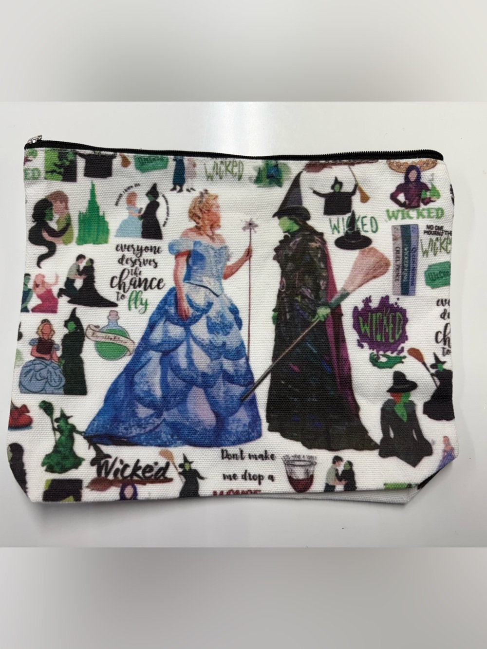 Wicked Elpheba & Glinda Printed Makeup Pouch